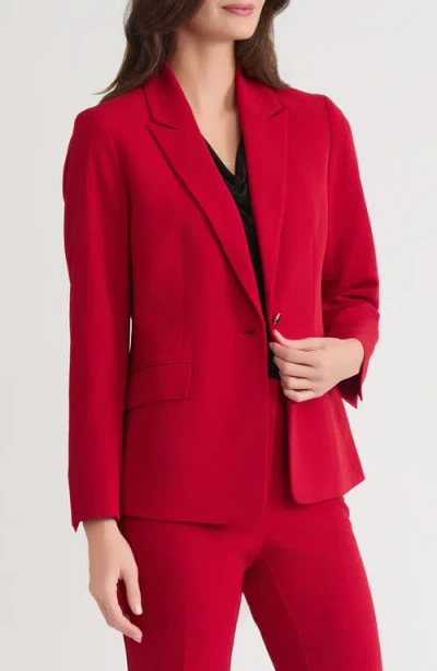 Kasper One-button Blazer In Red