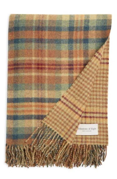 Johnstons Of Elgin Plaid Wool Throw Blanket In Multi
