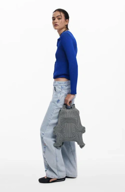 Desigual Medium Textured Stretch Knit Backpack In Black