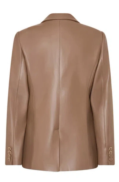 Milly Alexa Faux Leather Blazer In Brown