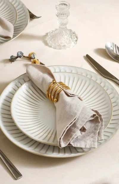 Stone Lain Linea Stoneware 24-piece Dinnerware Set In White