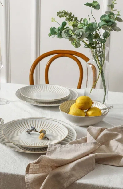 Stone Lain Linea Stoneware 24-piece Dinnerware Set In White