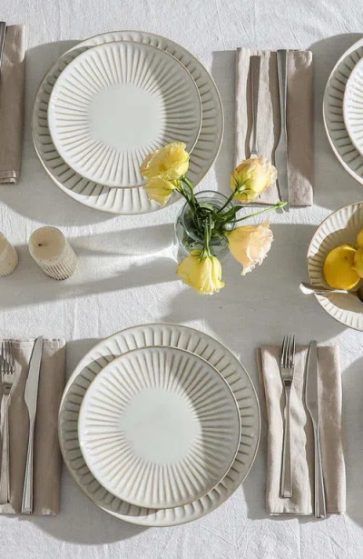 Stone Lain Linea Stoneware 24-piece Dinnerware Set In White