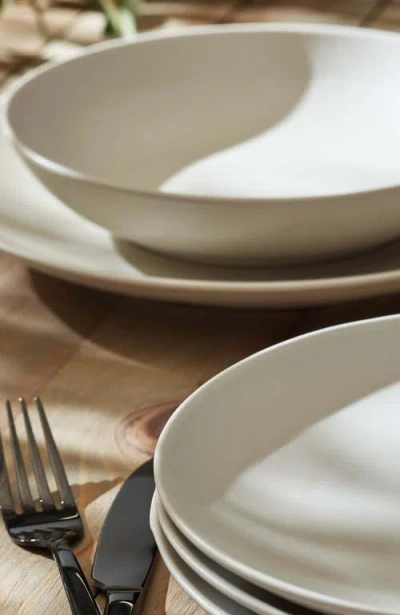 Stone Lain Semplice 12pc White Matte Stoneware Dinnerware Set In White