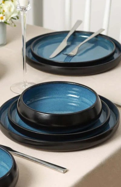 Stone Lain Lagoon Stoneware 24-piece Dinnerware Set In Blue