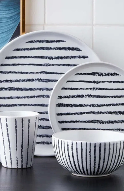 Stone Lain Nova Stoneware 16-piece Dinnerware Set In Black