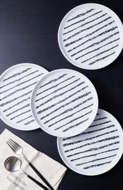 Stone Lain Nova Stoneware 16-piece Dinnerware Set In Black