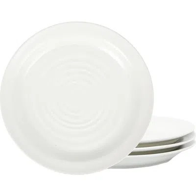 Stone Lain Orbit Stoneware 4-piece Dinner Plate Set In White