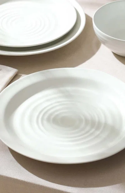 Stone Lain Orbit Stoneware 4-piece Dinner Plate Set In White