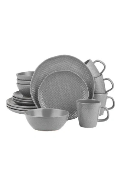 Stone Lain Abigail Stoneware 16-piece Dinnerware Set In Gray