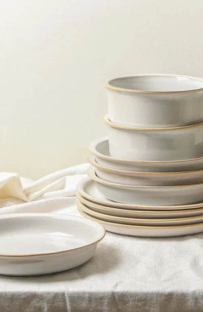 Stone Lain Slate 12-piece Dinnerware Set Stoneware In White