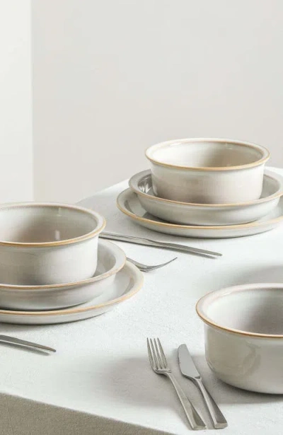 Stone Lain Slate 12-piece Dinnerware Set Stoneware In White