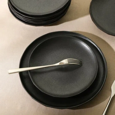 Stone Lain Rio Stoneware 12-piece Dinnerware Set In Black