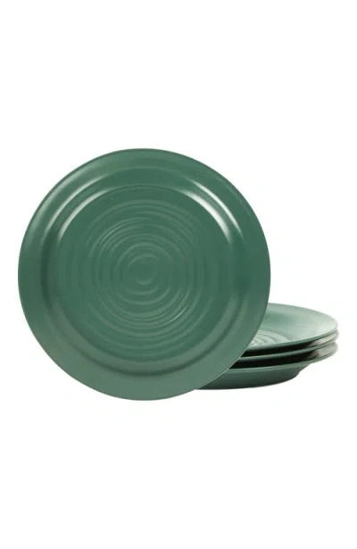Stone Lain Orbit Stoneware 4-piece Dinner Plate Set In Green