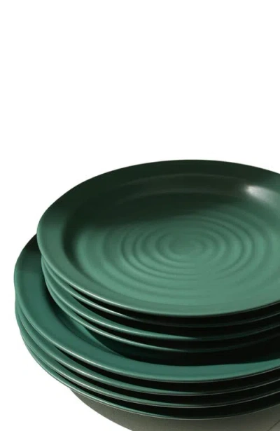 Stone Lain Orbit Stoneware 4-piece Dinner Plate Set In Green