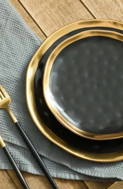 Stone Lain Florian 16 Pc. Dinnerware Set, Service For 4 In Black