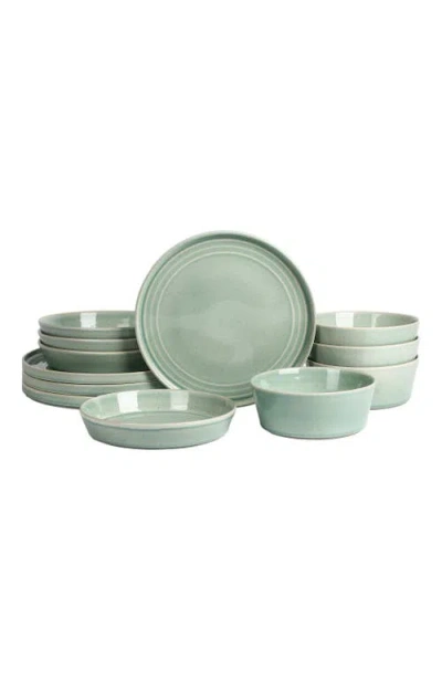 Stone Lain Claire 12-piece Dinnerware Set Stoneware In Green