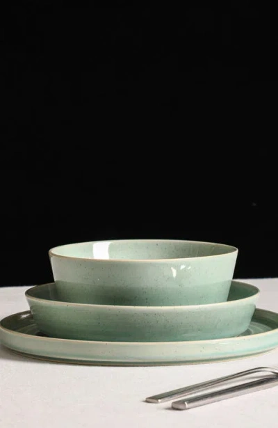 Stone Lain Claire 12-piece Dinnerware Set Stoneware In Green