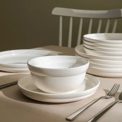 Stone Lain Virtuo Porcelain 24-piece Dinnerware Set In White