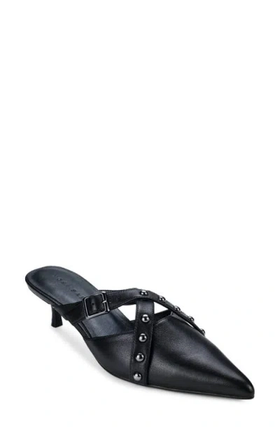 Yosi Samra Alexis Pointed Toe Kitten Heel Mule In Black
