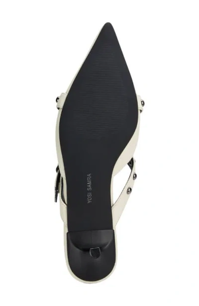 Yosi Samra Alexis Pointed Toe Kitten Heel Mule In Brown