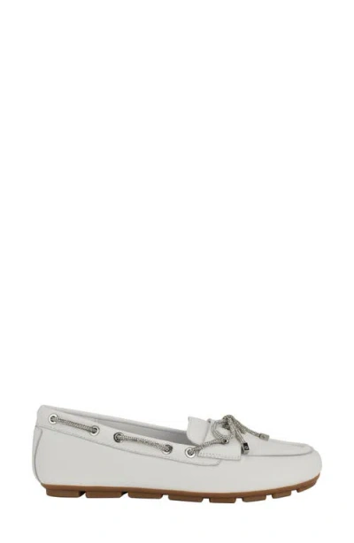 Guess Women's Lavonta Rhinestone Lace Tailored Boat Shoes In White