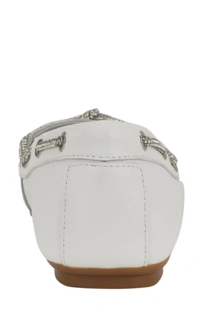 Guess Women's Lavonta Rhinestone Lace Tailored Boat Shoes In White