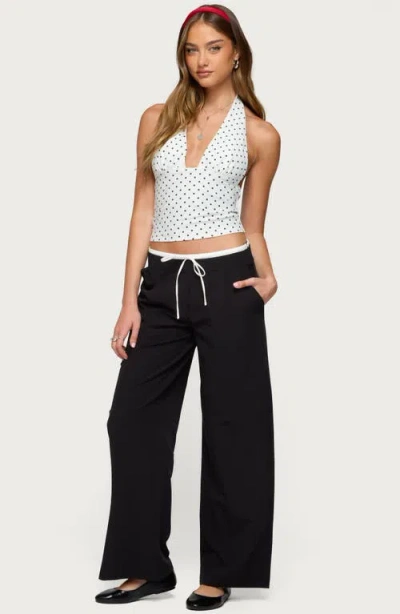 Edikted Blaire Polka Dot Halter Top In White