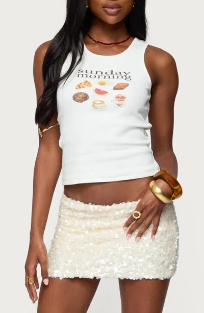 Edikted Sunday Morning Tank Top In White