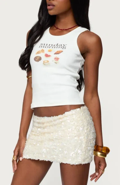 Edikted Sunday Morning Tank Top In White