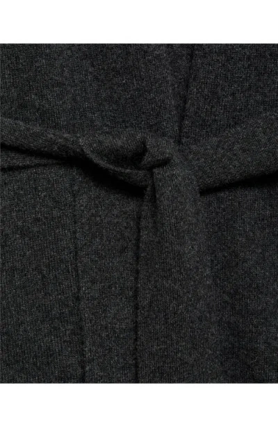 Mango Long Design Cashmere Cardigan In Black