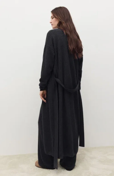 Mango Long Design Cashmere Cardigan In Black