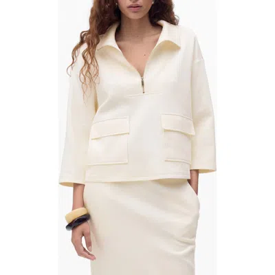 Mango Three-quarter Sleeve Jacket In White