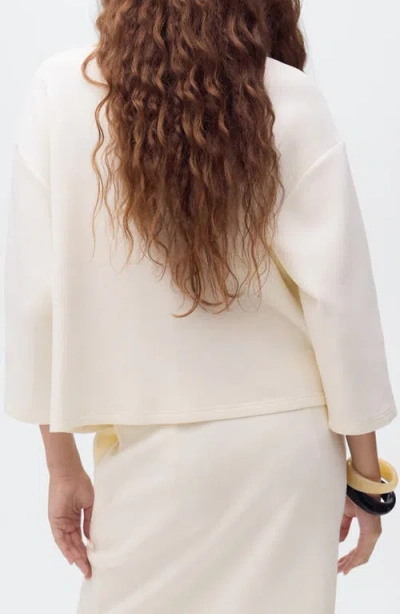 Mango Three-quarter Sleeve Jacket In White