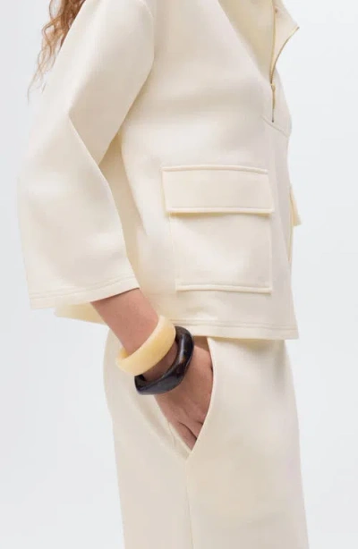 Mango Three-quarter Sleeve Jacket In White