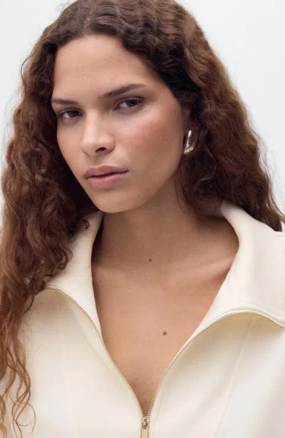 Mango Three-quarter Sleeve Jacket In White