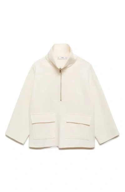Mango Three-quarter Sleeve Jacket In White