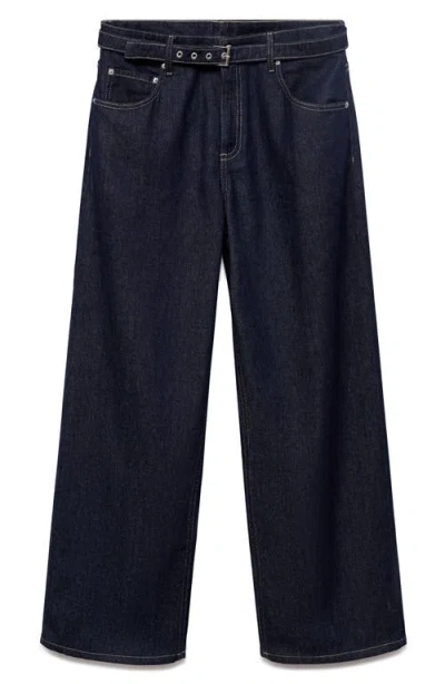 Mango Women's Straight-fit Belt Jeans In Blue