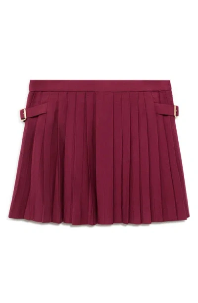 Mango Women's Buckles Pleated Skirt In Burgundy