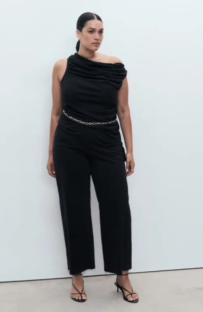 Mango Women's Catherin Culotte High-rise Jeans In Black