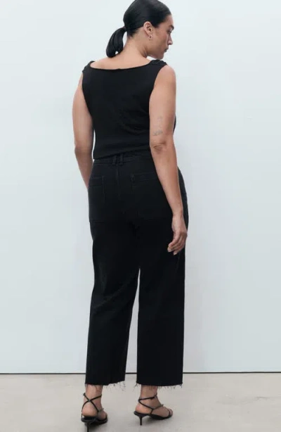 Mango Women's Catherin Culotte High-rise Jeans In Black