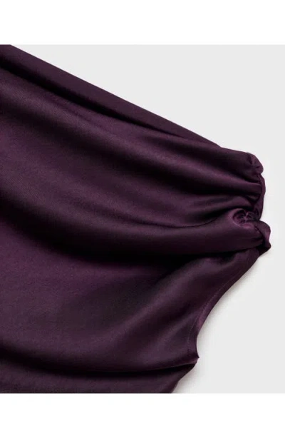 Mango Women's Asymmetrical Satin Dress In Purple