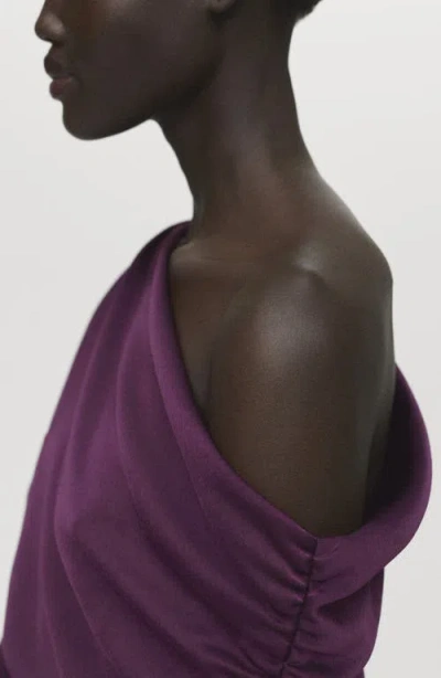 Mango Women's Asymmetrical Satin Dress In Purple