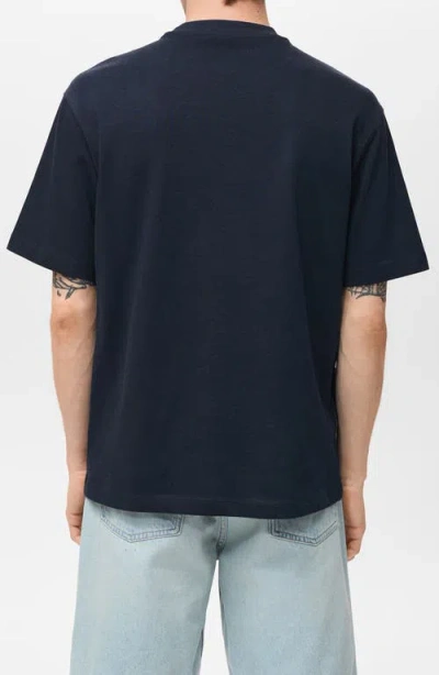 Mango Relaxed Fit Solid Cotton T-shirt In Multi