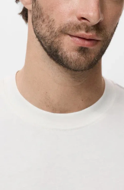 Mango Relaxed Fit Solid Cotton T-shirt In White