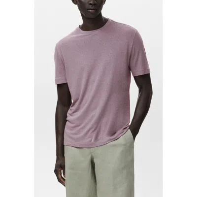 Mango Men's Linen Slim-fit T-shirt In Purple