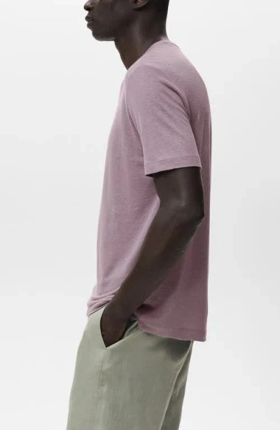 Mango Men's Linen Slim-fit T-shirt In Purple