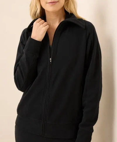 Pact Organic Cotton Cloudknit Zip Jacket In Multi