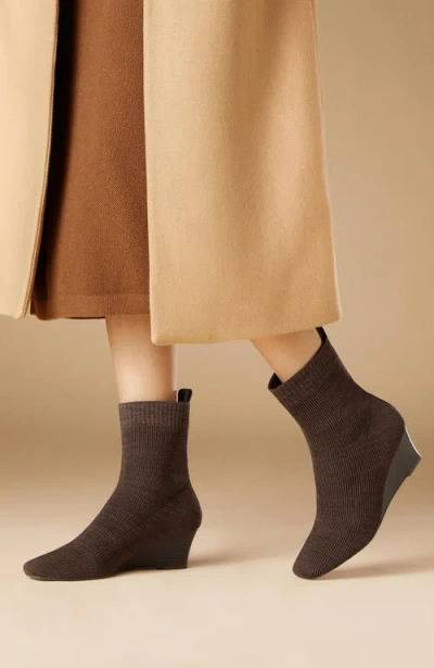 Vivaia Margot Wedge Bootie Square-toe Water-repellent Boots In Brown