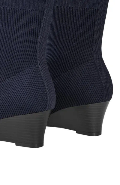 Vivaia Margot Wedge Bootie Square-toe Water-repellent Boots In Blue